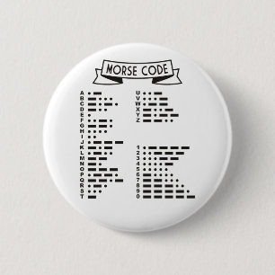 Internationale Morse Code  Ronde Button 5,7 Cm