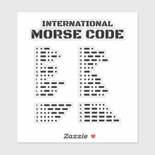 Internationale Morse Code Sticker (Vel)