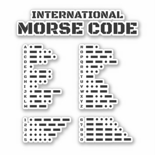 Internationale Morse Code Sticker (Voorkant)