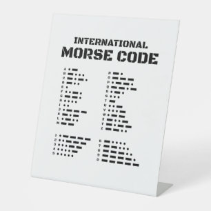 Internationale morsecode reclamebord met voetstuk