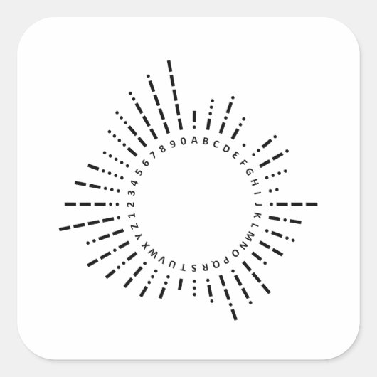Internationale Morsecodegrafiek Vierkante Sticker (Voorkant)