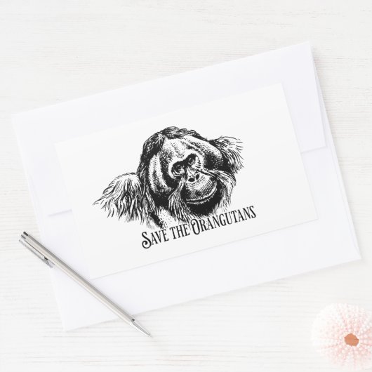 Internationale Orangutan Dag Rechthoekige Sticker (Envelop)