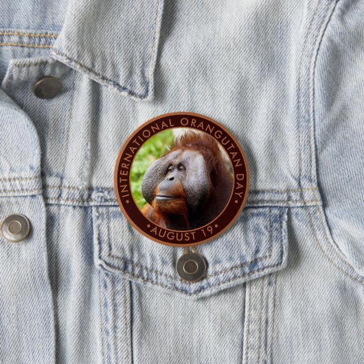 Internationale Orangutan Dag Ronde Button 7,6 Cm (In situ)