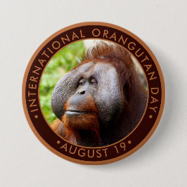 Internationale Orangutan Dag Ronde Button 7,6 Cm