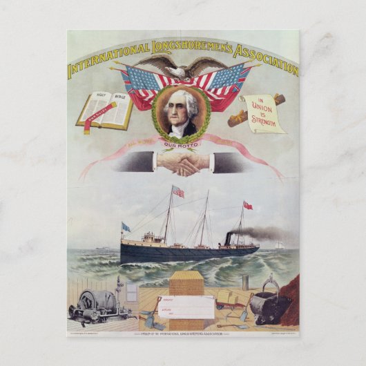 Internationale organisatie voor langshoremannen briefkaart (Voorkant)