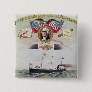 Internationale organisatie voor langshoremannen vierkante button 5,1 cm