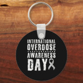 Internationale Overdosering Bewustmaking Dag I Dra Sleutelhanger (Achterkant)