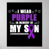 Internationale overdosis Bewustmaking Draag Paars  Poster (Voorkant)