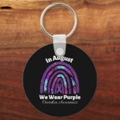 Internationale overdosis bewustzijn Dag Paarse Rai Sleutelhanger (Voorkant)