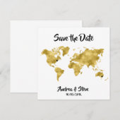 Internationale Paren Wereldkaart verwijderbare har Save The Date (Voorkant / Achterkant)
