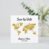 Internationale Paren Wereldkaart verwijderbare har Save The Date (Staand voorkant)