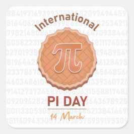 internationale pi-dag vierkante sticker