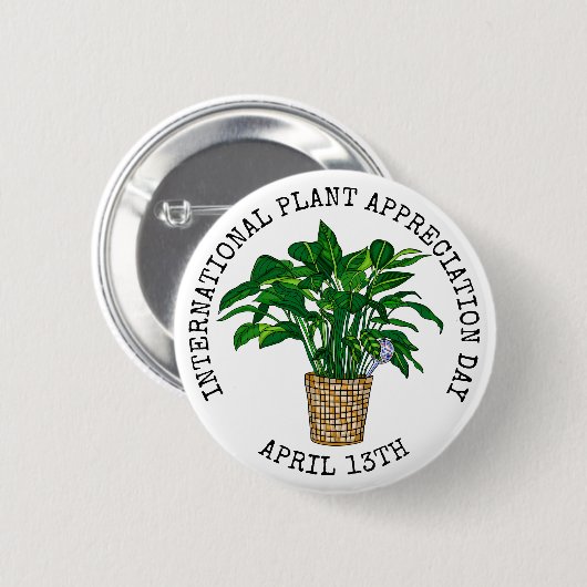 Internationale Plant waarderingsdag 13 april Ronde Button 5,7 Cm (Voorkant /achterkant)