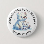 Internationale Polar Beer Dag - 27 februari Ronde Button 5,7 Cm (Voorkant)