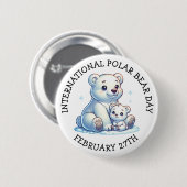Internationale Polar Beer Dag - 27 februari Ronde Button 5,7 Cm (Voorkant /achterkant)