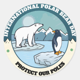 internationale pooldag ronde sticker