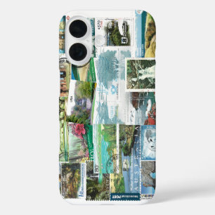 Internationale postzegels - Landschappen iPhone 16 Hoesje