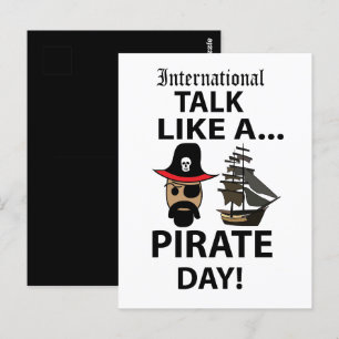 Internationale praat als een piraatdag briefkaart