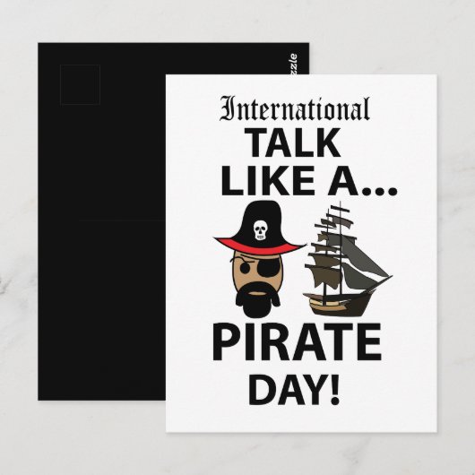 Internationale praat als een piraatdag briefkaart (Voorkant / Achterkant)