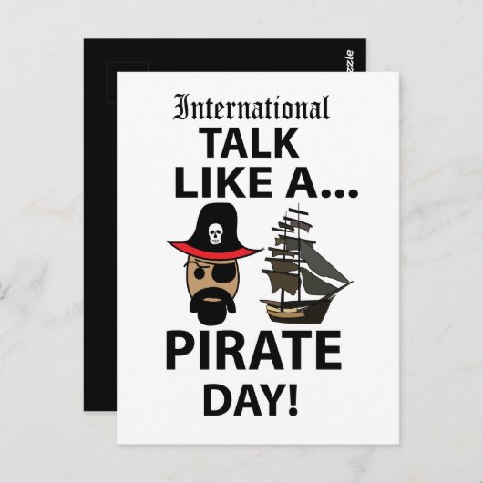 internationale praat als een piratendag briefkaart (Voorkant / Achterkant)