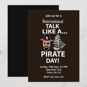 internationale praat als een piratendag kaart
