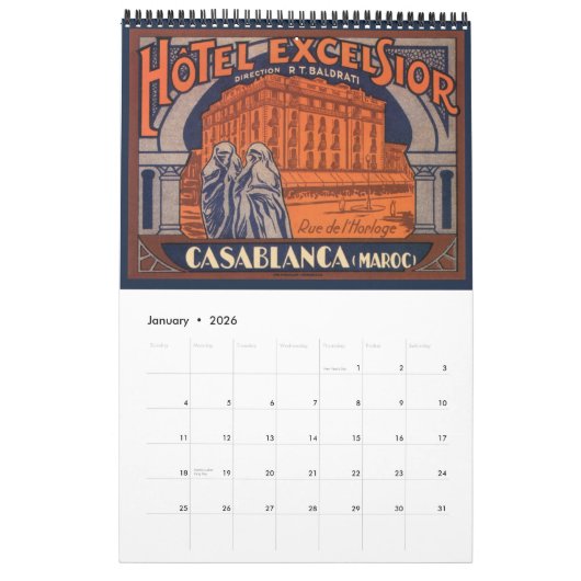  internationale reisaffiches kalender (Jan 2026)