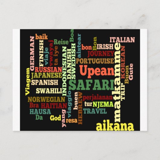 Internationale reiszegeningen briefkaart (Voorkant)