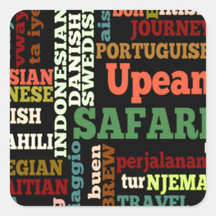 Internationale reiszegeningen vierkante sticker