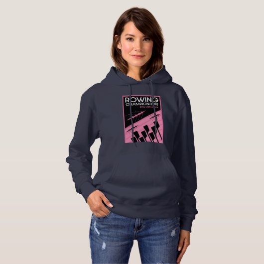 Internationale roeien voor vrouwen hoodie (Voorkant volledig)