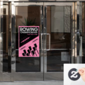 Internationale roeien voor vrouwen raamsticker (Kantoordeur)