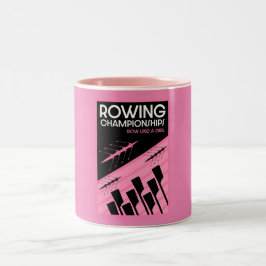 Internationale roeien voor vrouwen tweekleurige koffiemok