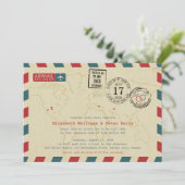  internationale rondreizendweddenschap bij Airmail Kaart (Staand voorkant)