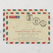internationale rondreizendweddenschap bij Airmail Kaart (Voorkant / Achterkant)
