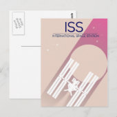Internationale ruimtestation ruimte kunst. briefkaart (Voorkant / Achterkant)