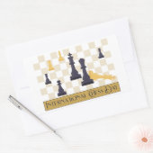 Internationale Schaakdag Rechthoekige Sticker (Envelop)