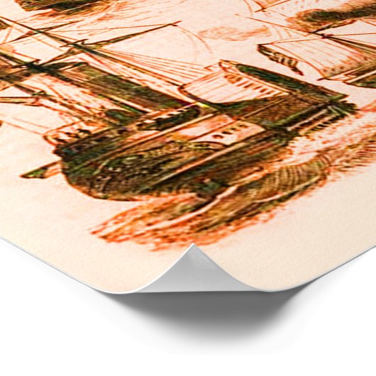 INTERNATIONALE  SCHEPEN VOOR DE VISSERIJ OP SCHEPE POSTER (Hoek)