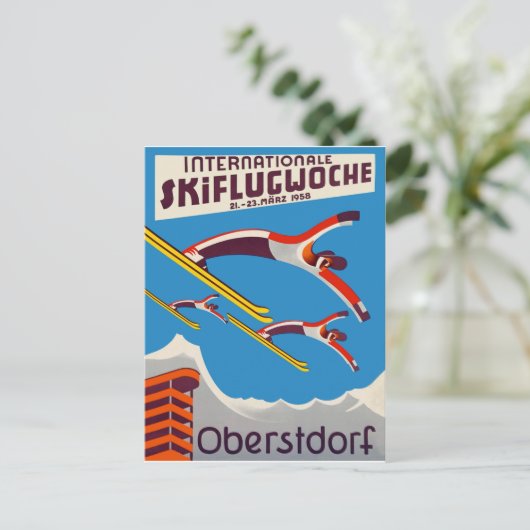 Internationale skimwedstrijd in Oberstdorf Briefkaart (Staand voorkant)