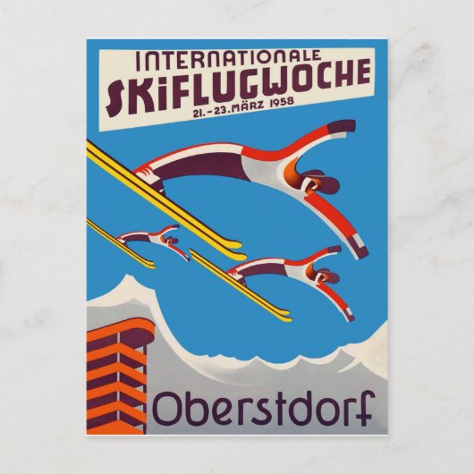 Internationale skiwedstrijd in Oberstdorf Briefkaart (Voorkant)