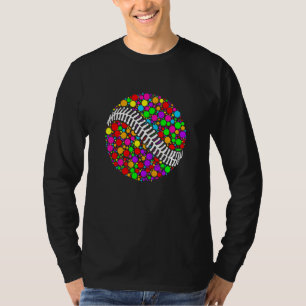 Internationale Stippen Dag Gekleurde Honkbal Stip T-shirt
