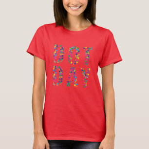 Internationale stippen kleurrijk t-shirt