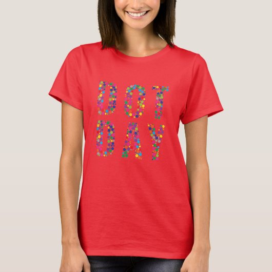 Internationale stippen kleurrijk t-shirt (Voorkant)