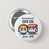 Internationale Sushi Dag _ 18 juni Ronde Button 5,7 Cm (Voorkant /achterkant)