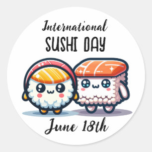 Internationale Sushi Dag _ 18 juni Ronde Sticker