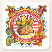 internationale taco-dag-servetten kartonnen onderzetters (Voorkant)