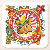 internationale taco-dag-servetten kartonnen onderzetters (Voorkant)