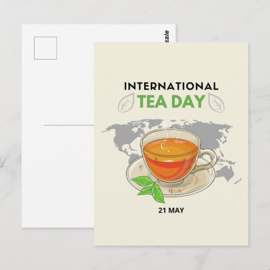 Internationale Tea Day Briefkaart (Voorkant / Achterkant)
