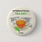 Internationale Tea Day Ronde Button 5,7 Cm (Voorkant)