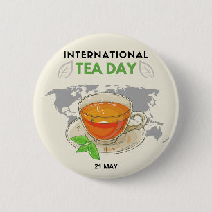 Internationale Tea Day Ronde Button 5,7 Cm