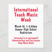 Internationale Teach Music Week Dag Flyer (Achterkant)