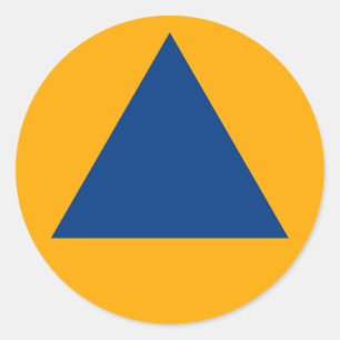 Internationale teken van de civiele bescherming Ro Ronde Sticker